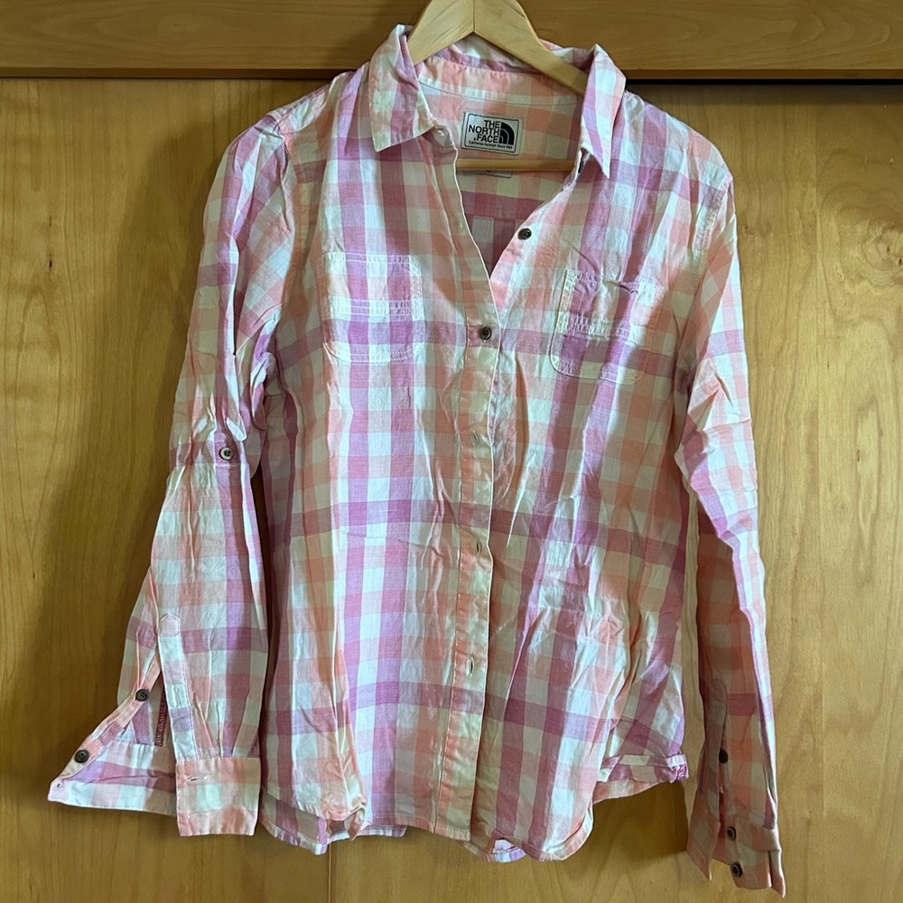 North face button-down long sleeve camp shirt